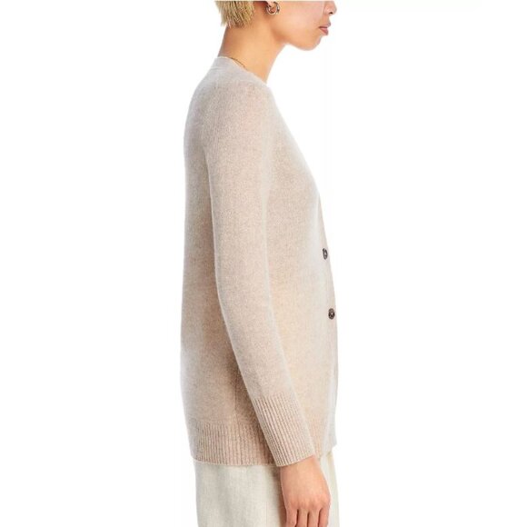 NWOT Like New C by Bloomingdales 100 Cashmere Beige Grandfather Cardigan Size S - Picture 4 of 8